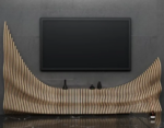 Parametric Shelf Unit Wavy Wooden Tv Unit Design - Image 2