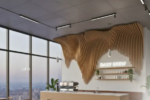 Parametric Cascading Wave Wall Panel Ceiling to Midwall Feature by Parametue - Image 2