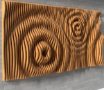 Modern CNC Carved Wood Panel Parametric Wall Art Wood Hanging Decoration Large Engraved Japanese Wall Art Wooden Decor for Home