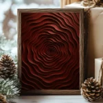 Red Parametric Spiral Optical Illusion Wall Art | Modern 3D Geometric Sculpture Design - Image 2