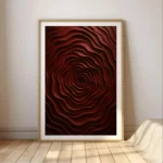 Red Parametric Spiral Optical Illusion Wall Art | Modern 3D Geometric Sculpture Design